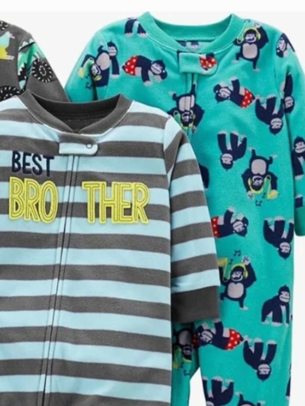 Set of 2 Zip-Up Fleece Footie Jammies - Carters - Size 2T